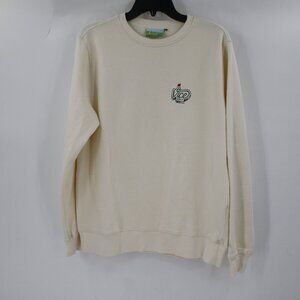Vice Golf Sweatshirt Men Medium Crewneck Long Sleeve Cotton Casual ivory graphic